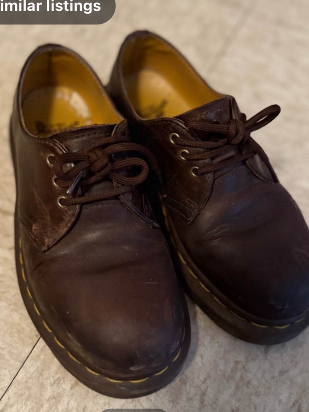 Dr. Martens Men's Dark Brown Leather Lace-Up Oxfords